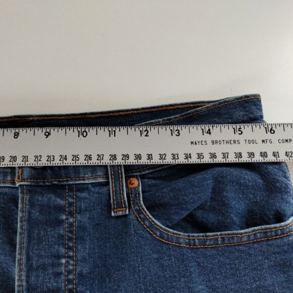 Levi's Wedgie Skinny Jeans Size 31 Blue High Rise Raw Hem Button Fly Ankle - Picture 9 of 13